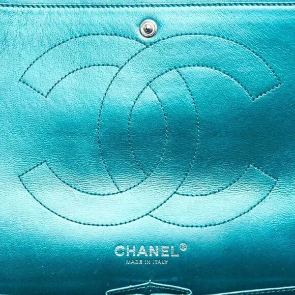Chanel Turquoise 2.55 Reissue Quilted Classic Calfskin Leather 227 Jumbo Flap... Shoulder Bags